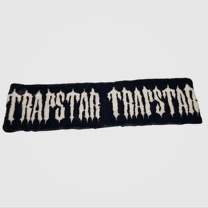 Akira Plush Black and White Fuzzy Trapstar Logo Scarf